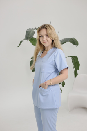 Komplet Medyczny Damski Scrubs Pro  Premium Błękit Mgieł