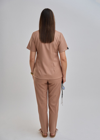 Komplet Medyczny Damski Scrubs Pro  Premium Kakao Pudrowe