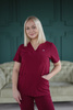 Komplet  Medyczny Damski  Scrubs New Premium Bordowy Burgund