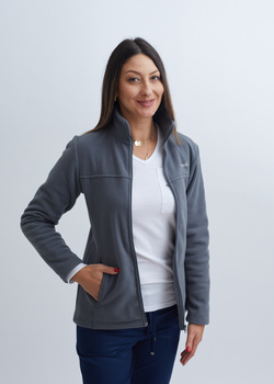 Damska bluza polarowa medyczna Premium  Ciemna  szara