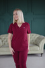 Komplet  Medyczny Damski  Scrubs New Premium Bordowy Burgund