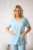 Komplet Medyczny Damski Scrubs Luxe Premium Blank Blue