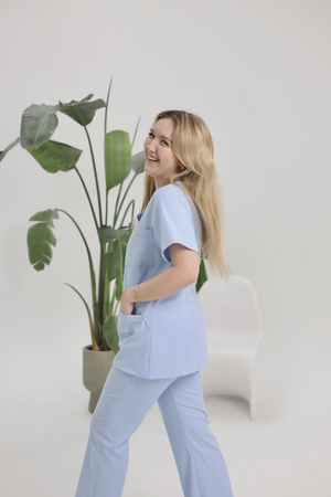 Komplet Medyczny Damski Scrubs Pro  Premium Błękit Mgieł