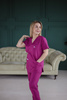 Komplet Medyczny Damski Scrubs Luxe Premium Bawełna  Magenta