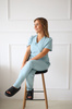 Komplet  Medyczny Damski Scrubs New Premium Blank Blue