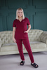Komplet  Medyczny Damski  Scrubs New Premium Bordowy Burgund