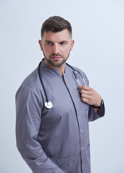 Męski Komplet Medyczny Długi Rękaw Premium Bawełna