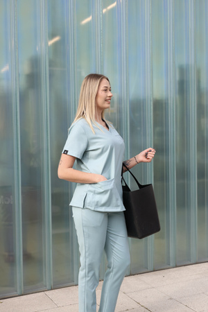 Komplet Medyczny Damski Scrubs Luxe Premium  Miętowa Rosa
