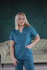 Komplet Medyczny Damski Scrubs New Premium Bawełna  Morski
