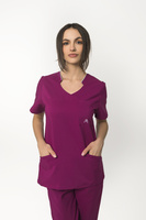 Komplet Medyczny Damski Scrubs Premium Bawełna Morski i Magenta