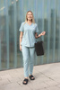 Komplet Medyczny Damski Scrubs Luxe Premium  Miętowa Rosa