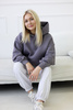 Bluza Mediface Cozy Hoodie – komfortowa bluza dresowa z kapturem Bawełna Szary Grafit