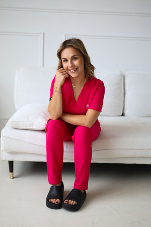 Komplet Medyczny Damski Scrubs New Premium  Amarant