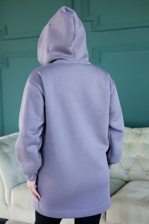 Bluza Mediface Cozy Hoodie – komfortowa bluza dresowa z kapturem rozpinana Bawełna kolor Szary Grafit