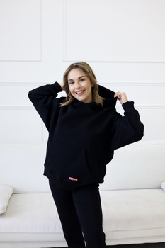Bluza Mediface Cozy Hoodie – komfortowa bluza dresowa z kapturem    Bawełna  kolor Czarny