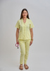 Komplet Medyczny Damski Taliowany Premium Bawełna  Cytrynowa Mgiełka