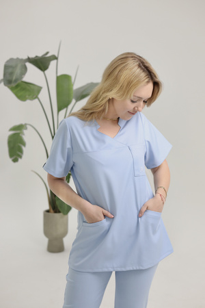 Komplet Medyczny Damski Scrubs Pro  Premium Błękit Mgieł