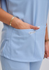 Komplet medyczny Damski Scrubs Luxe Premium Sztuczny Jedwab  Błękit Mgieł