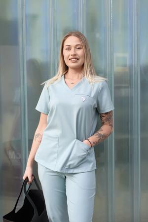 Komplet Medyczny Damski Scrubs Luxe Premium  Miętowa Rosa