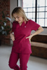 Komplet Medyczny  Damski Scrubs New Premium Bawełna  Magenta