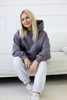 Bluza Mediface Cozy Hoodie – komfortowa bluza dresowa z kapturem Bawełna Szary Grafit