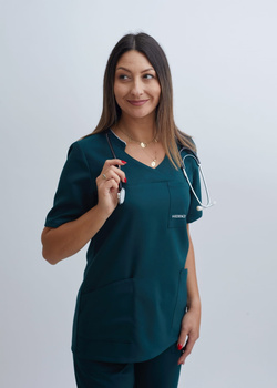 Bawełniana Bluzka Medyczna Damska Scrubs