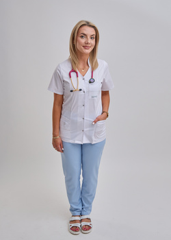 Rozpinana Bluza Medyczna Damska Biała  Luisa