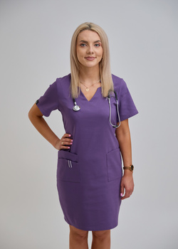 Długa Sukienka Medyczna Phenomenal Premium z Bawełny