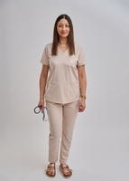 Komplet Medyczny Damski Scrubs Luxe Premium Piasek Pustyni