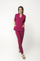 Komplet Medyczny Damski Taliowany Premium Bawełna rekaw 3/4