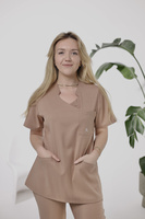 Komplet Medyczny Damski Scrubs Pro Premium Kakao Pudrowe