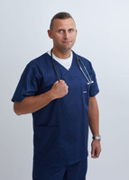 Męska Bluza Medyczna Scrubs Krótki Rękaw