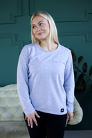 Koszulka Medyczna Damska Premium Bawełna Szara  Długi Rękaw