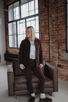 Damska bluza polarowa medyczna Premium  Ciemna  Czekolada